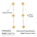 Detaillierte Größenangaben für goldene Edelstahl-Ohrringe mit dreifachen Sternen - Oktagramm-Stern-Stil (YYE025431)