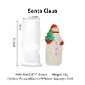 Santa Claus silicone mold for Christmas tree candle making including specific dimensions - Santa Claus / White Semi-Transparent