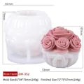 Rose basket silicone candle mold for DIY crafts with 81x84x79mm specification - Rose Feast ZW-352