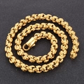 Gothic punk gold skull link necklace in stainless steel with secure lobster clasp - 60CM / Gold