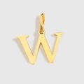 Ciondolo lucido lettera W placcato oro 18k in acciaio al titanio per gioielli DIY - Lettera W (ZP30271) / Argento