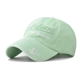 Dettaglio del ricamo 3D New Orleans e cotone lavato vintage su un cappellino verde menta - Regolabile / Verde Frutta (Jazz)