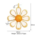DIY daisy flower charm with white enamel petals and gold metal finish for jewelry - Enamel Daisy / White