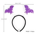 Halloween bat headband with purple sequins and springs for party costume decor - Purple Bat