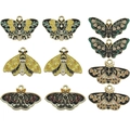 Set aus 10 bunten Emaille-Motten-Anhängern in 5 Designs für DIY-Schmuckherstellung - 10-teiliges Schmetterling Set (5 Stile x 2)