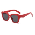 Chic oversized square sunglasses in vibrant red frame with dark grey anti-UV lenses - Red Frame Black Gray Lenses