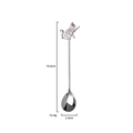 Cucchiaino in acciaio inox con decorazione a gatto a macchie bianche e marroni - Stile Coreano - Cucchiaio Gatto che Saluta