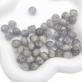 DIY smoky gray resin apple beads with golden glitter and large holes for jewelry making - 10 Pieces Pack / Gray