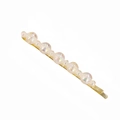 Golden hair clip with iridescent pearl beads on a clean white background - Gold Style 2