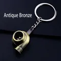Antique bronze creative car turbocharger model keychain with detailed alloy turbine blades - Green Bronze Turbo