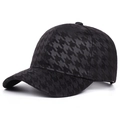 Berretto da baseball classico con motivo pied-de-poule bianco e nero e visiera curva - Regolabile / Nero
