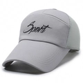 Grey mesh snapback hat with Sport embroidery for outdoor breathable sun protection - Sport Embroidery Style / Sport Embroidery Grey