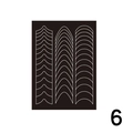 Japanse stijl French nail art stickers met V-vorm en gebogen lijnen in model 6 - Stijl 6