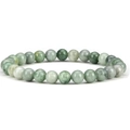 6mm natural green peacock stone beaded bracelet with gradient finish for men and women - 6mm Green Stone