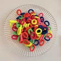 Set of colorful high-elastic hair ties for kids featuring vibrant rainbow color assortment - Bright Dazzle Color 100Pcs OPP Bag