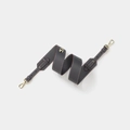 Dark gray leather shoulder strap with gold ball studs and white contrast stitching - Grey With Gold Buckle