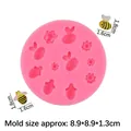Stampo in silicone rosa con forme di api e fiori per fondente e decorazioni dolci - 2# / Rosa