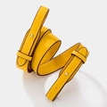 Verstellbarer gelber Leder-Schultergurt mit Litschikorn und Goldschnalle für Taschen - Gelbes Gurtband mit goldener Schnalle