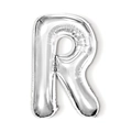 Silver metallic foil balloon in capital letter R shape for birthday party decoration - 16-inch Silver Slim Letter Aluminum Foil Balloon (r)