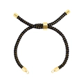 Adjustable black and gold braided rope bracelet with metallic slider and DIY connectors - Bracelet: 49