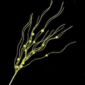 Sparkling yellow artificial berry branch with glitter finish for Christmas tree decoration - Light Green Curled Branch with Berry