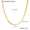 Detail showing titanium steel snake chain with 40+5cm length and 3mm width specifications - Gold Snake Chain (P1694MDD240701)
