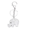 Porte-clés éléphant argenté avec strass brillants et fermoir mousqueton robuste - Éléphant d'Argent