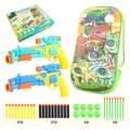 Dinosaurier-Schießspiel-Set mit 2 Spielzeugpistolen, Zielscheibe, Softbällen und Pfeilen - Dinosaurier Schießzelt Set (96965R)