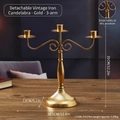 Detachable Triple Branch Candlestick - Classic Gold (7150B-3002)