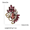 Vintage large flower brooch with purple crystals and laser accents on golden alloy base - Purple