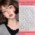 Silver hollow star face jewels stickers with adhesive for festive eye makeup decoration - Hollow Star