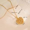 Gold plated heart pendant necklace with shimmering zircon stones on a ceramic tray - Gold Hollow Lattice Heart Style