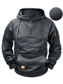 Sweat à capuche tactique gris foncé pour hommes avec demi-zip et poche de bras - S / gris foncé