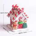 Luminous clay gingerbread house ornament with candy cane and gingerbread man decor - Christmas House 02 (Gingerbread Man)