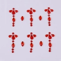 Self-adhesive red gemstone eye stickers with sparkling rhinestone designs for makeup - MX-06 Red