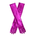 Magenta lange Satinhandschuhe mit glänzendem Finish und Stretch-Design für Damen - Einheitsgröße / Rosarot (50cm)