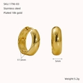 Orecchini a cerchio in acciaio inossidabile placcato oro 18k da 17,5 mm - 17.5mm