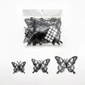 Größentabelle für 12 Stück 3D Totenkopf Rose Schmetterling Wandaufkleber in 3 Formaten - Schwarz Totenkopf (PY4005)