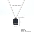Dimensioni della collana con ancora in acciaio inox, catena 500mm e pendente da 30mm - 535-05 Ancora del Pirata Quadrata