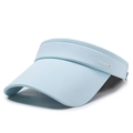 Hellblaue Eisseide Sonnenblende mit breiter Krempe und UVLABEL-Druck für Sommer-Sport - Verstellbar / Himmelblau