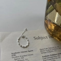 Adjustable S925 silver beaded ring with chain drawstring and elegant oval bead details - Oval Bead Chain Style / Silver-Rice Bead Chain Style