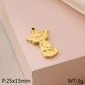 Colgante moneda de ángel en acero inoxidable dorado, 25x15 mm pieza para bisutería - Estilo de Figura (KLJ2632-Z)