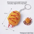Realistic tempura crab claw keychain with breadcrumb texture and silver metal ring - Ketchup Golden Breaded Crab Claw (Keychain)