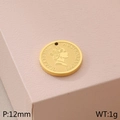 Golden 12mm Elizabeth II coin pendant in stainless steel weighing 1g for jewelry making - 12mm Elizabeth 1998 (KLJ6802-Z)