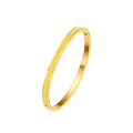 Polished gold stainless steel bangle with a mirror finish and hinged clasp closure - 4MM Gold + Yellow