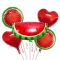 Set di 5 palloncini estivi a tema anguria e cuori rossi in alluminio per feste di compleanno - Cuore di Anguria