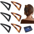 Set of minimalist black and tortoiseshell triangle hair claws with elegant gift box - Set 2