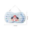 Blue striped tulip mesh laundry bag for delicates featuring a cute puppy illustration - Blue Dog - Long Style 32.5*19.5cm