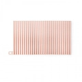 Pink silicone insulating table mat with wavy texture and hanging hole for kitchen - Pink