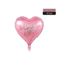 Pink heart-shaped 18 inch aluminum foil balloon with Happy Birthday text for decoration - 18-inch Heart Pink Happy Birthday (Bilingual)